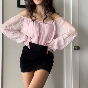 Light Pink Feminine Flowy Blouse